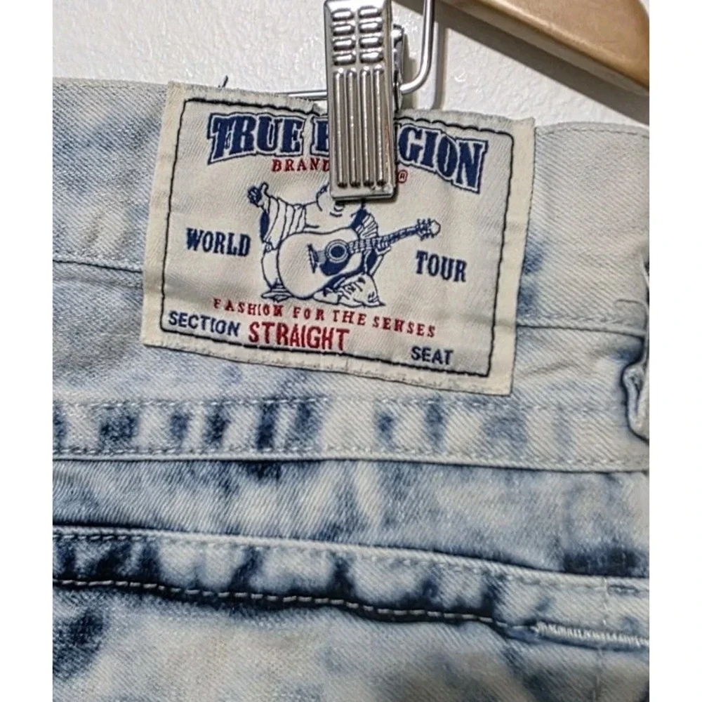 True Religion Jeans‎ Men World Tour Straight Acid Wash Flap Pocket 33x33 EUC